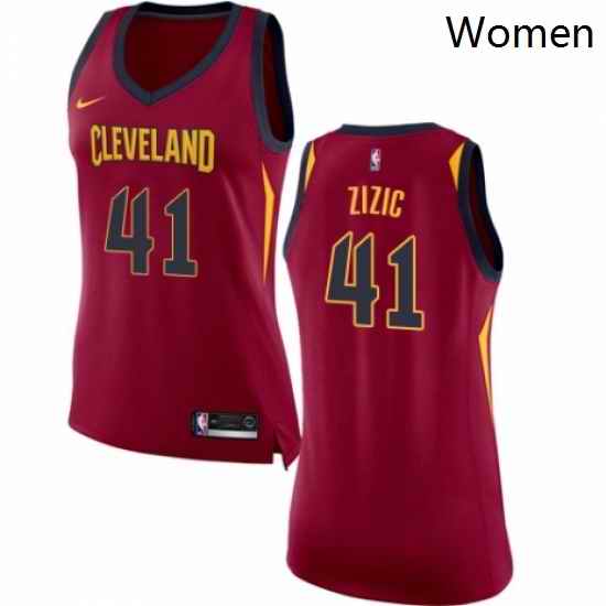 Womens Nike Cleveland Cavaliers 41 Ante Zizic Swingman Maroon NBA Jersey Icon Edition